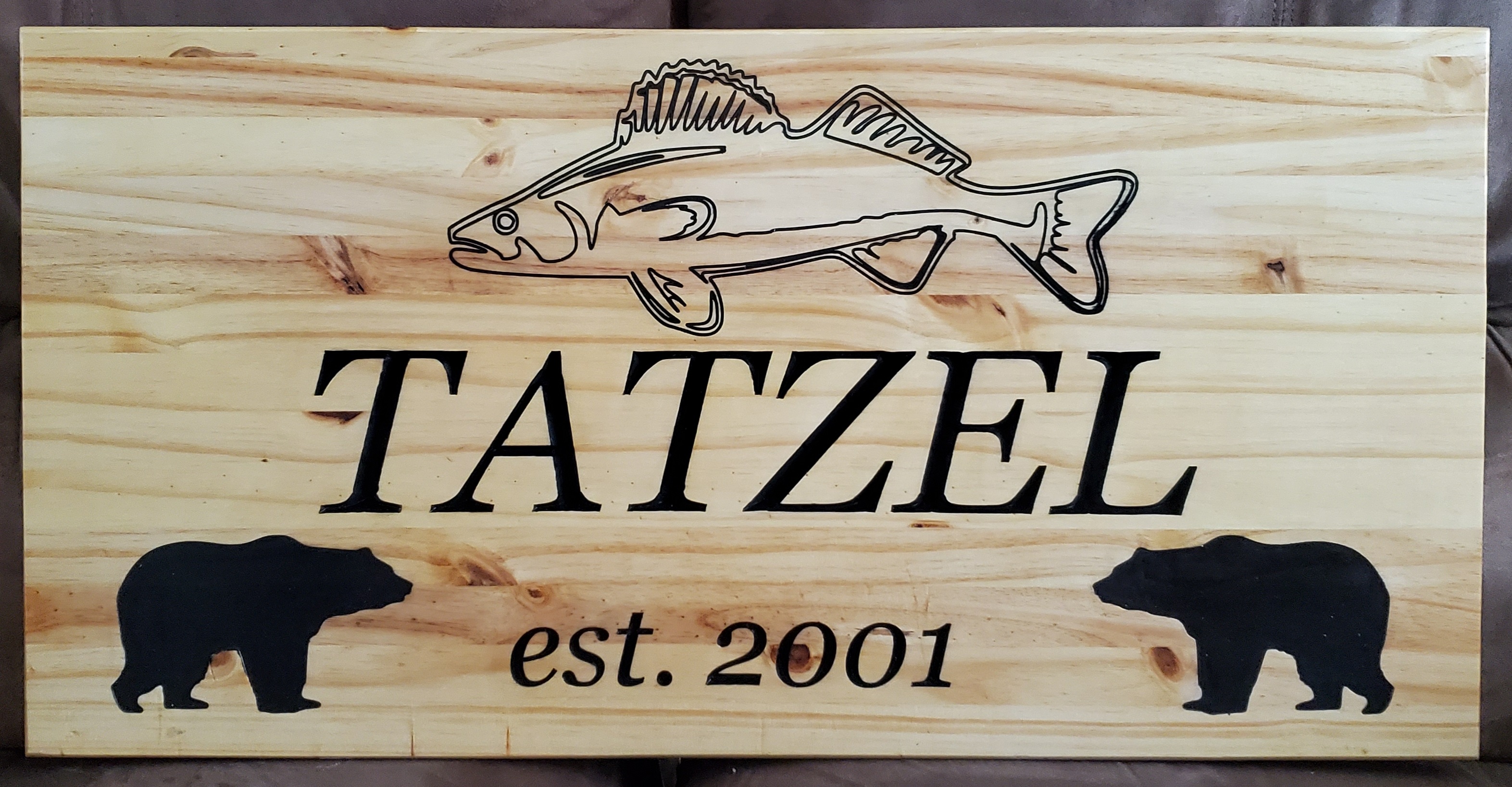 Picture of custom wooden sign.